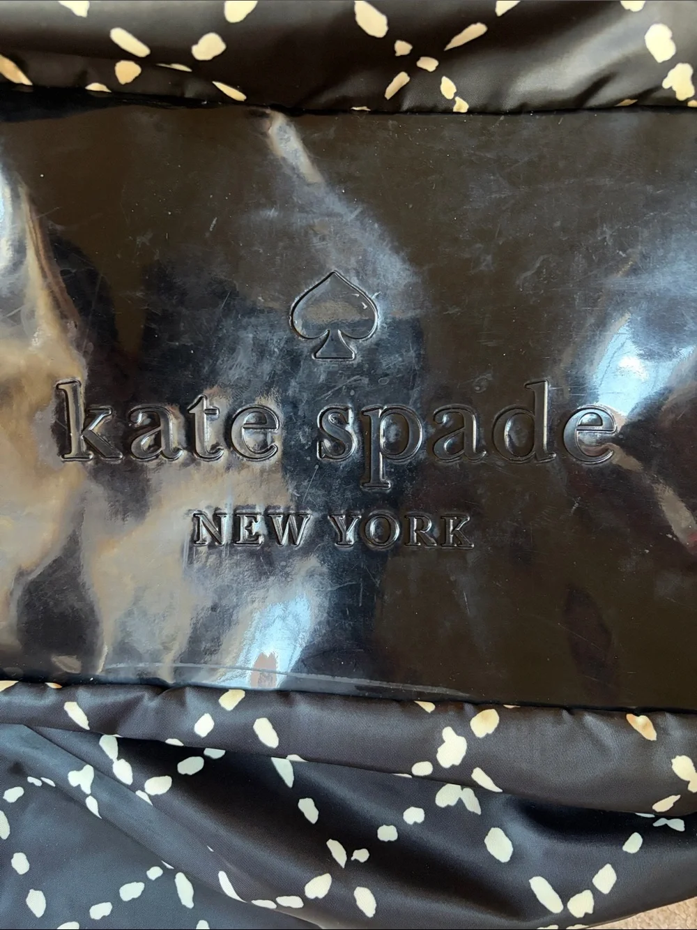 kate spade black tote baby bag white dot with  changing pad
